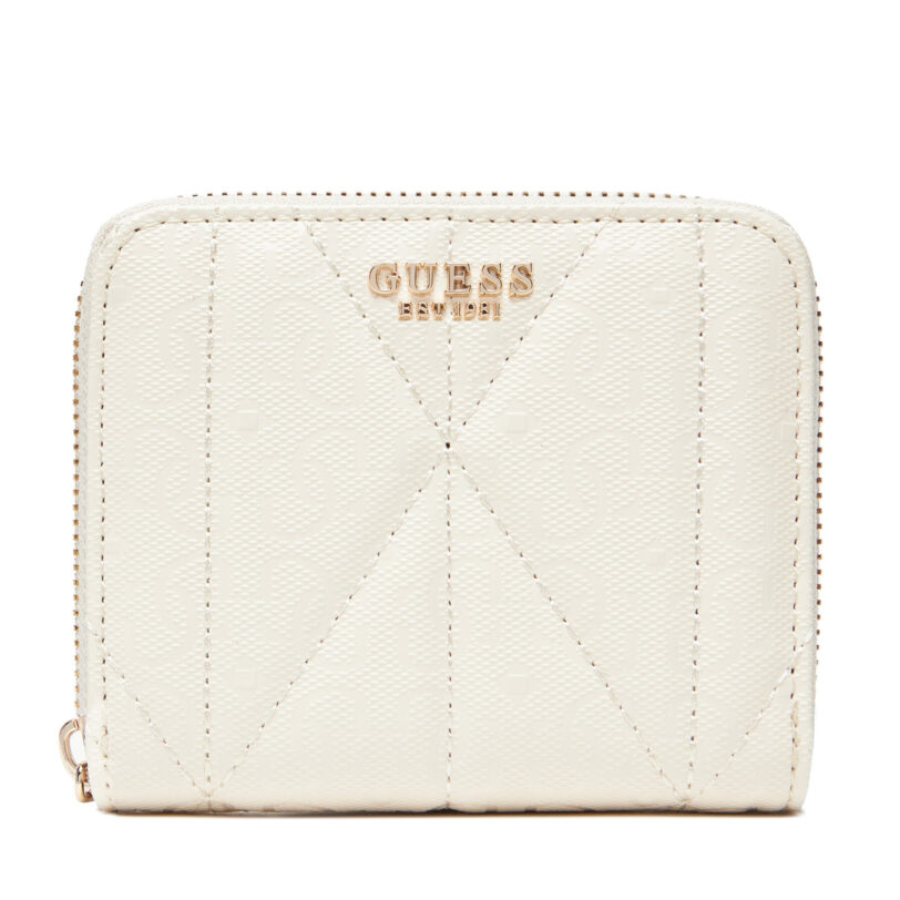 Малък дамски портфейл Guess Aldina Slg SWGG96 63137 Бял цвят на ниска цена
