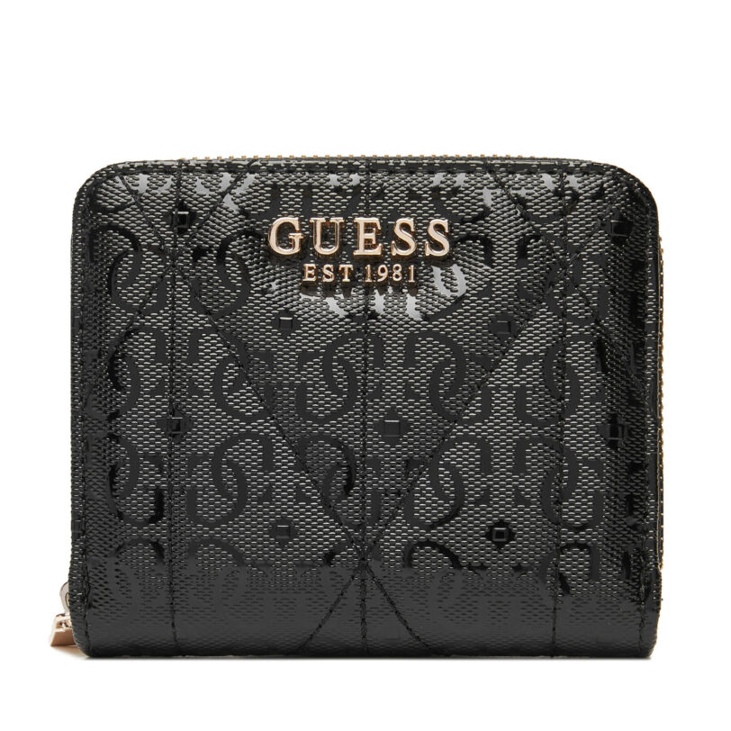 Малък дамски портфейл Guess Aldina Slg SWGG96 63137 Черен цвят на ниска цена