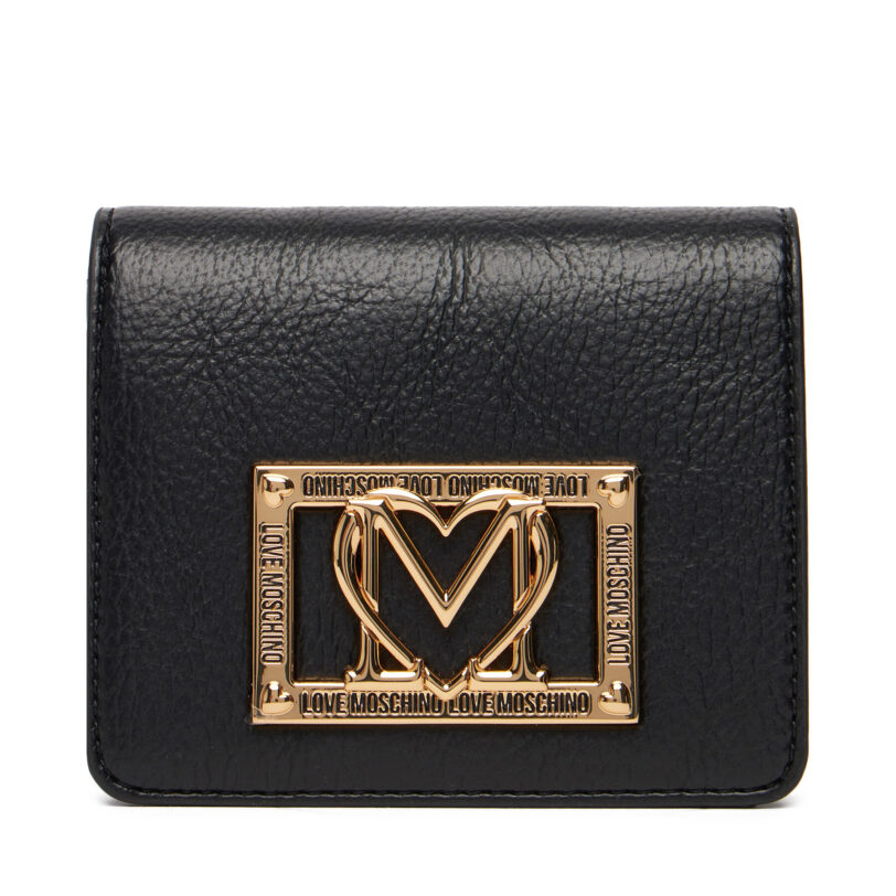 Малък дамски портфейл LOVE MOSCHINO JC5604PP1NLI0000 Черен цвят на ниска цена