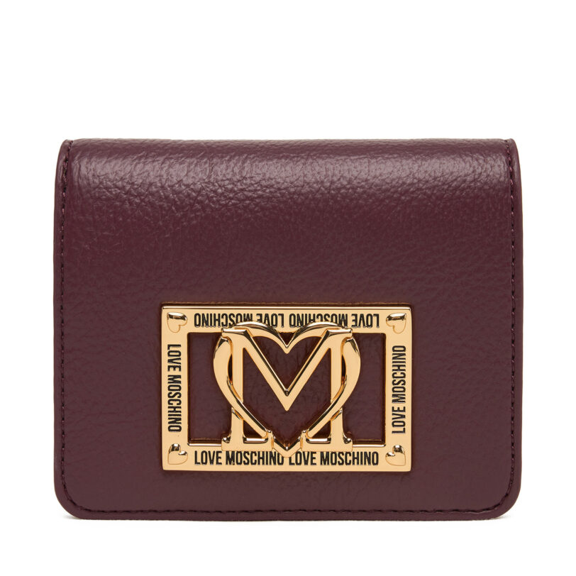Малък дамски портфейл LOVE MOSCHINO JC5604PP1NLI0552 Бордо цвят на ниска цена