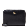 Малък дамски портфейл Lauren Ralph Lauren Sm Zip Wallet 432876729003 Черен цвят на ниска цена