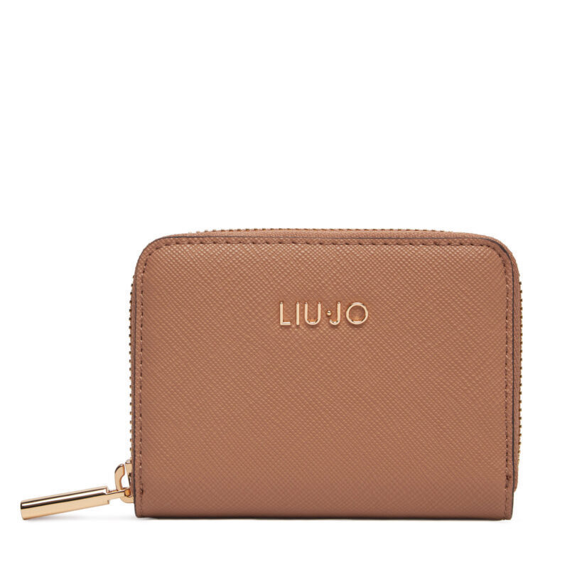 Малък дамски портфейл Liu Jo S Zip Around AA5169 E0087 Кафяв цвят на ниска цена