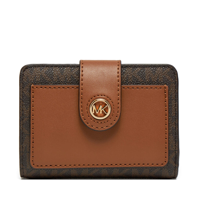 Малък дамски портфейл MICHAEL Michael Kors 32R4G0KF5B Кафяв цвят на ниска цена