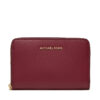 Малък дамски портфейл MICHAEL Michael Kors Jet Set Small Leather 32F4GJ6D0L Бордо цвят на ниска цена