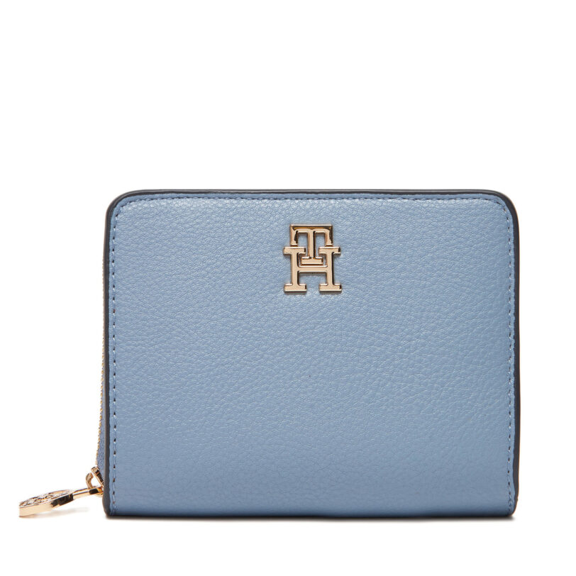Малък дамски портфейл Tommy Hilfiger Th Distinct Med Za AW0AW17473 Светлосиньо цвят на ниска цена