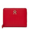 Малък дамски портфейл Tommy Hilfiger Th Logotape Med Za AW0AW17408 Червен цвят на ниска цена