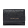 Малък дамски портфейл Tommy Hilfiger Th Logotape Trifold AW0AW17477 Тъмносин цвят на ниска цена