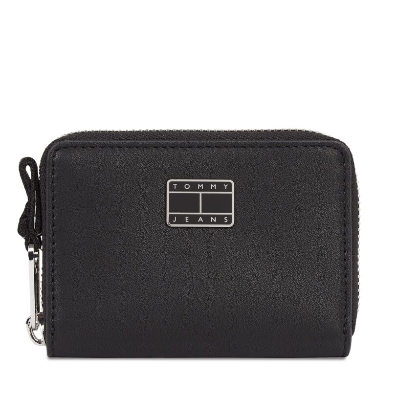Малък дамски портфейл Tommy Jeans Tjw City-Wide Small Za AW0AW15940 Черен цвят на ниска цена