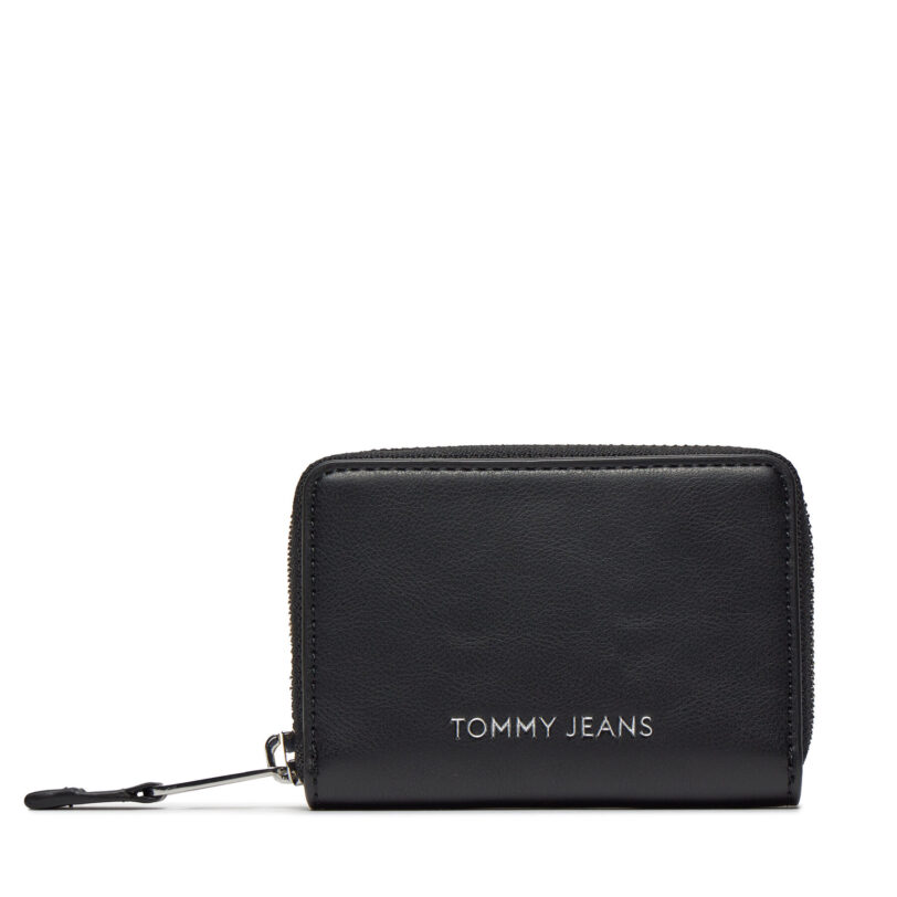 Малък дамски портфейл Tommy Jeans Tjw Ess Must Small Za AW0AW15833 Черен цвят на ниска цена