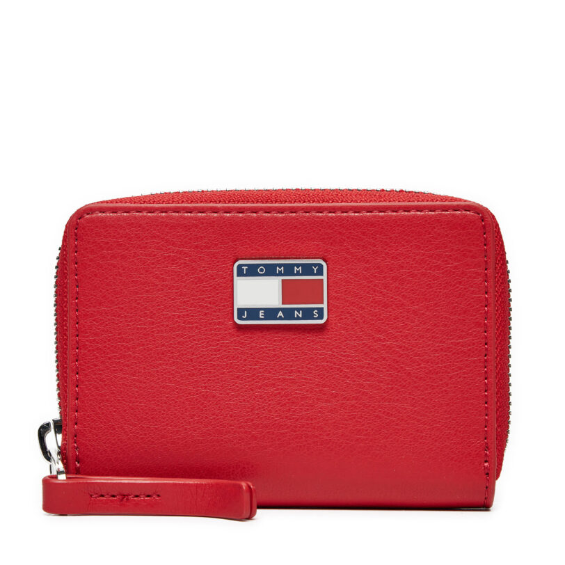 Малък дамски портфейл Tommy Jeans Tjw Pillow Small Za AW0AW16974 Червен цвят на ниска цена