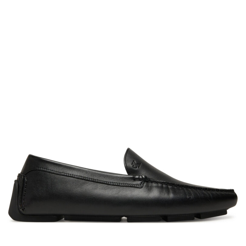 Мокасини Calvin Klein Driver Lth HM0HM01864 Черен цвят на ниска цена