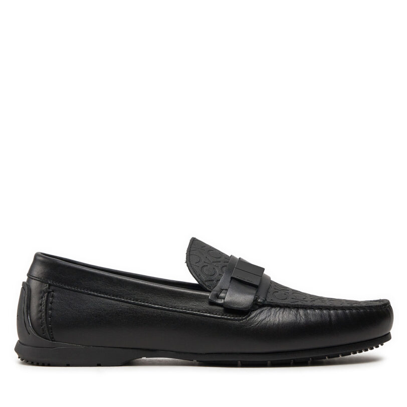 Мокасини Calvin Klein Driver W/ Iconic Plaque Mono HM0HM01500 Черен цвят на ниска цена