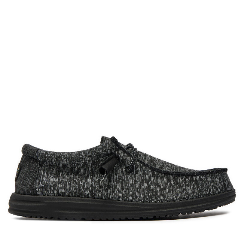 Мокасини Hey Dude Wally Sport Knit 40536-060 Черен цвят на ниска цена