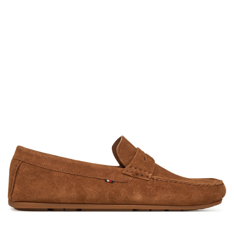 Мокасини Tommy Hilfiger Casual Hilfiger Suede Driver FM0FM04998 Кафяв цвят на ниска цена