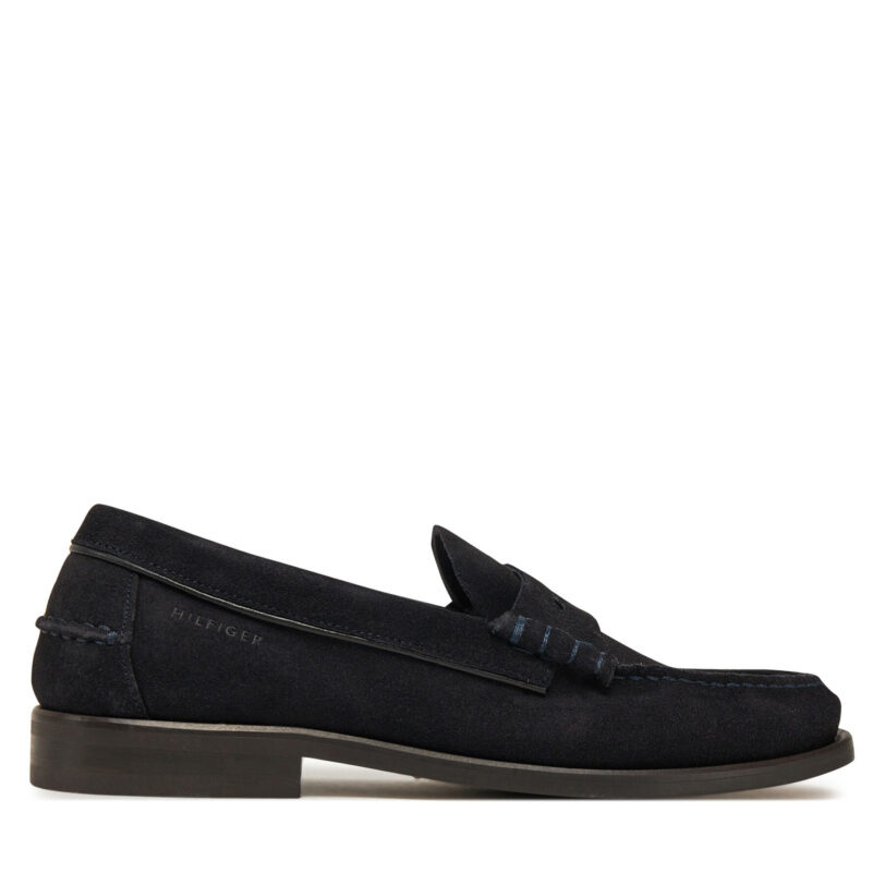 Мокасини Tommy Hilfiger Classic Hilfiger Suede Loafer FM0FM05363 Тъмносин цвят на ниска цена