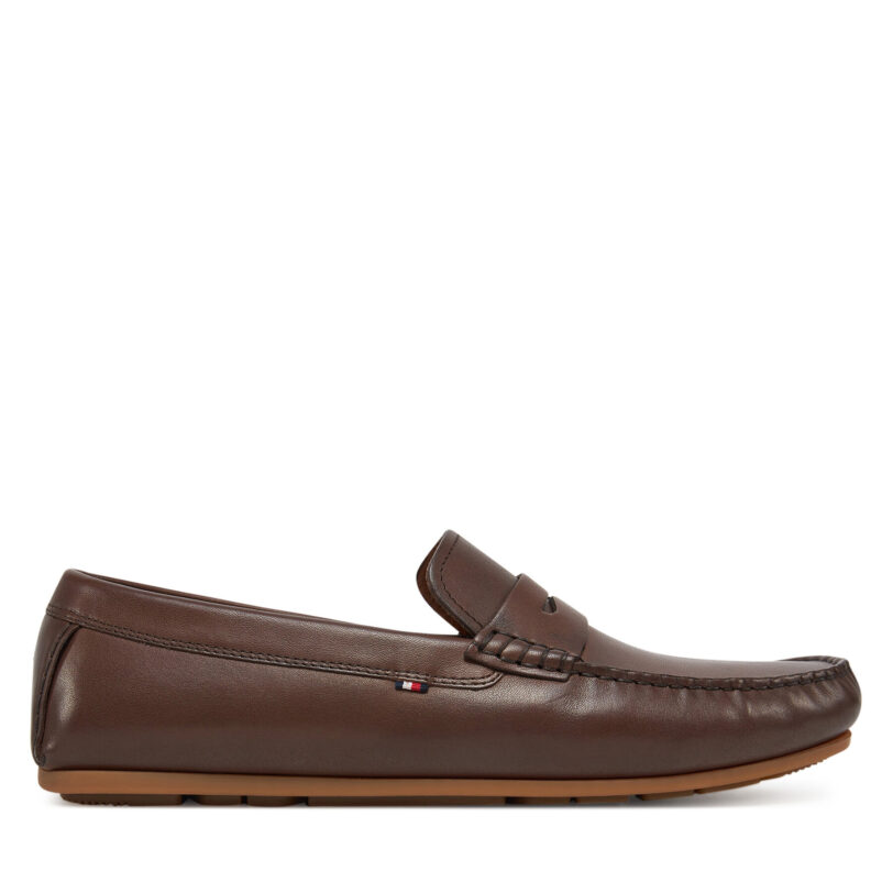 Мокасини Tommy Hilfiger Corpoarte Hilfiger Lth Driver FM0FM04810 Кафяв цвят на ниска цена