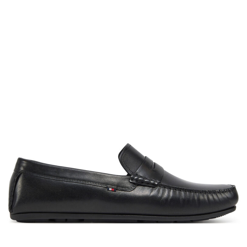 Мокасини Tommy Hilfiger Corpoarte Hilfiger Lth Driver FM0FM04810 Черен цвят на ниска цена