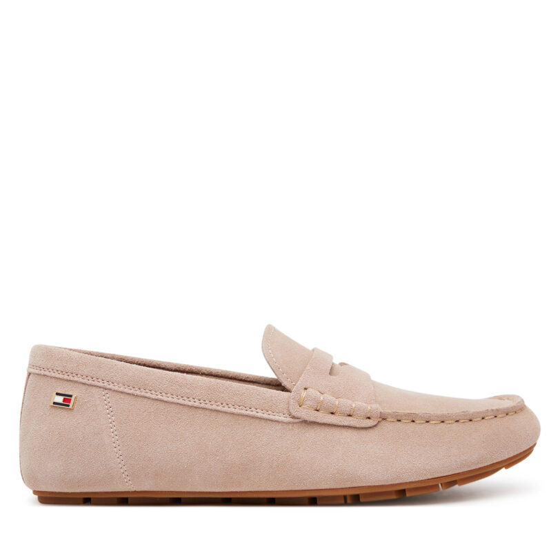 Мокасини Tommy Hilfiger Flag Soft Suede Driver Loafer FW0FW08558 Розов цвят на ниска цена