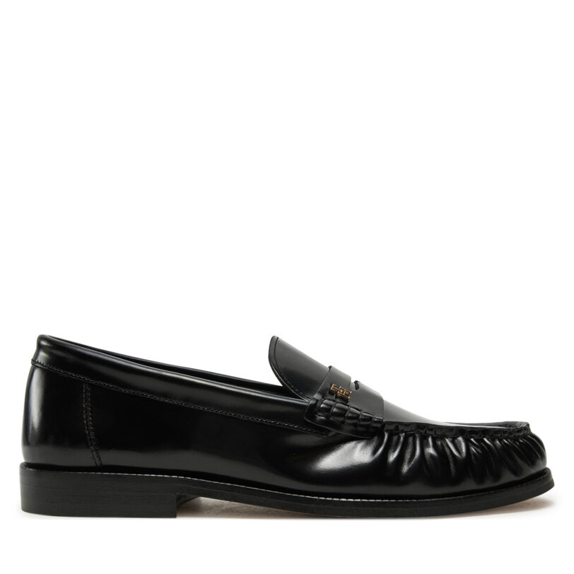 Мокасини Tommy Hilfiger Loafer Abrasivato Leather FW0FW08617 Черен цвят на ниска цена