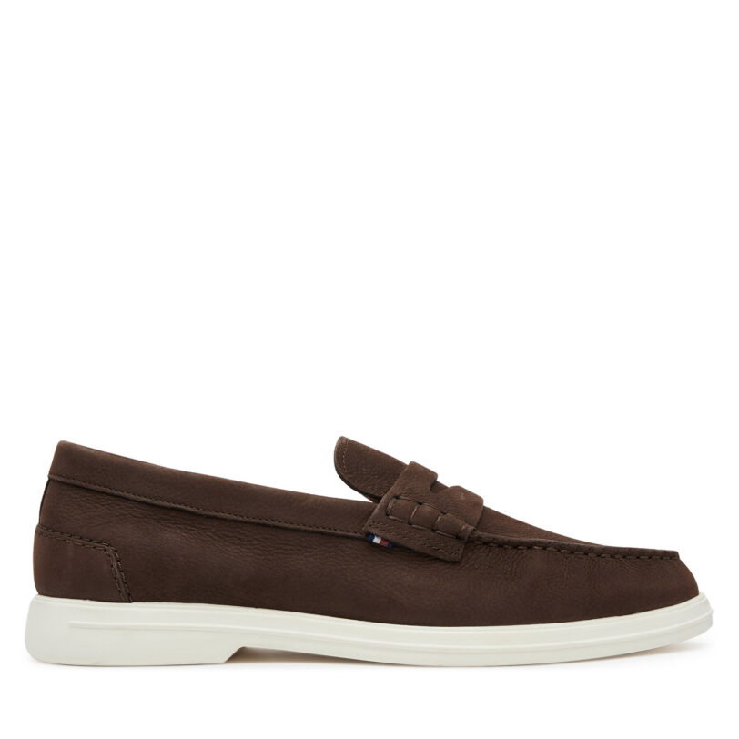 Мокасини Tommy Hilfiger Nubuck P Loafer FM0FM05350 Кафяв цвят на ниска цена