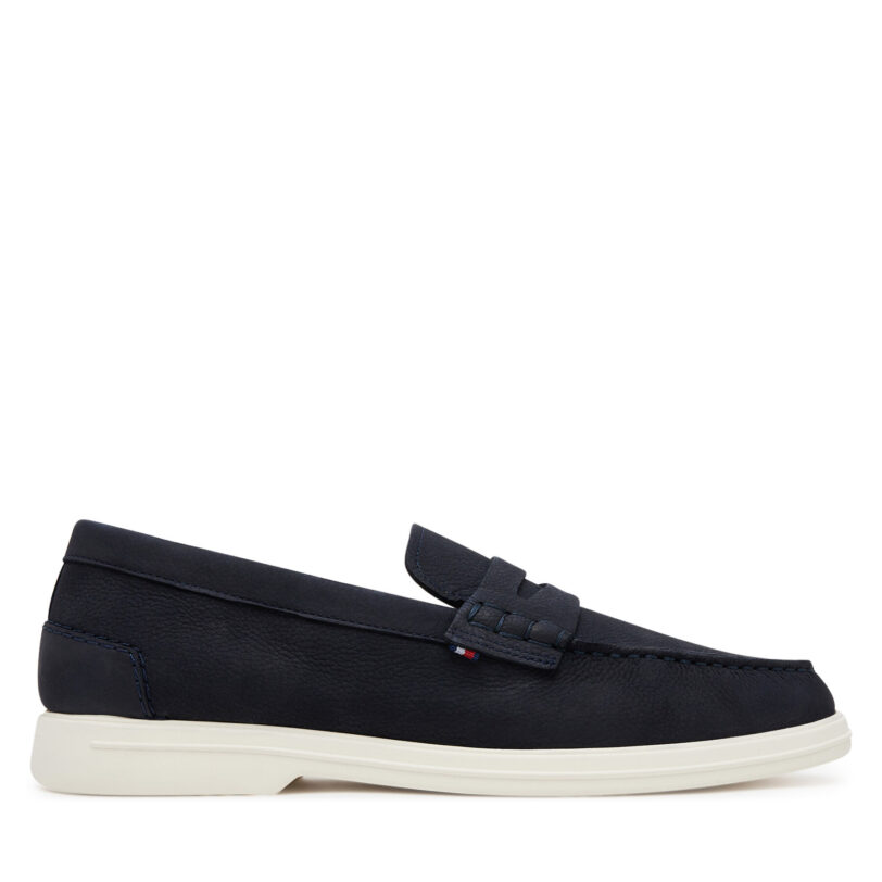 Мокасини Tommy Hilfiger Nubuck P Loafer FM0FM05350 Тъмносин цвят на ниска цена