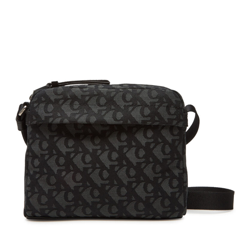 Мъжка чантичка Calvin Klein Slouched Monogram Mini Zip Fligh LV04G3175G Черен цвят на ниска цена