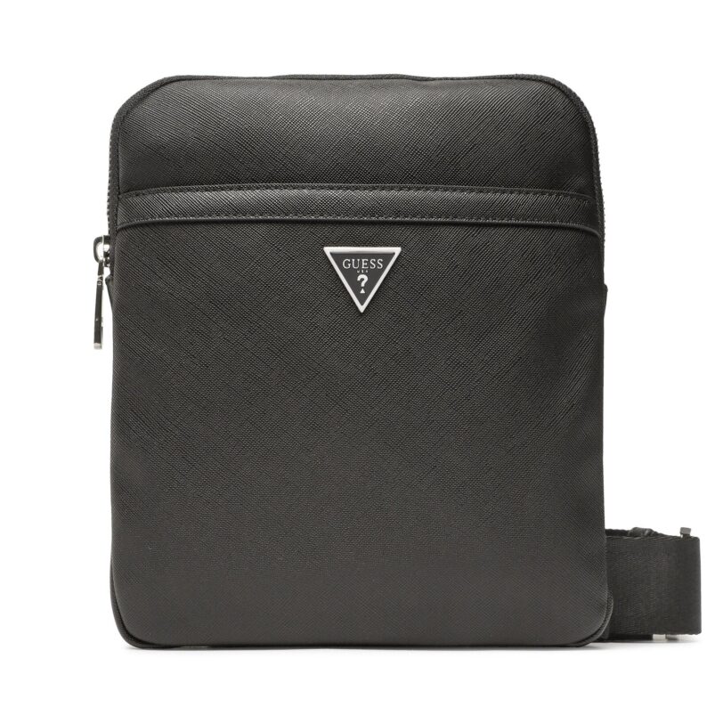 Мъжка чантичка Guess Certosa Saffiano Smart HMECSA P3123 Черен цвят на ниска цена