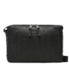 Мъжка чантичка Lacoste Split Cow Leather NH3270CE Черен цвят на ниска цена
