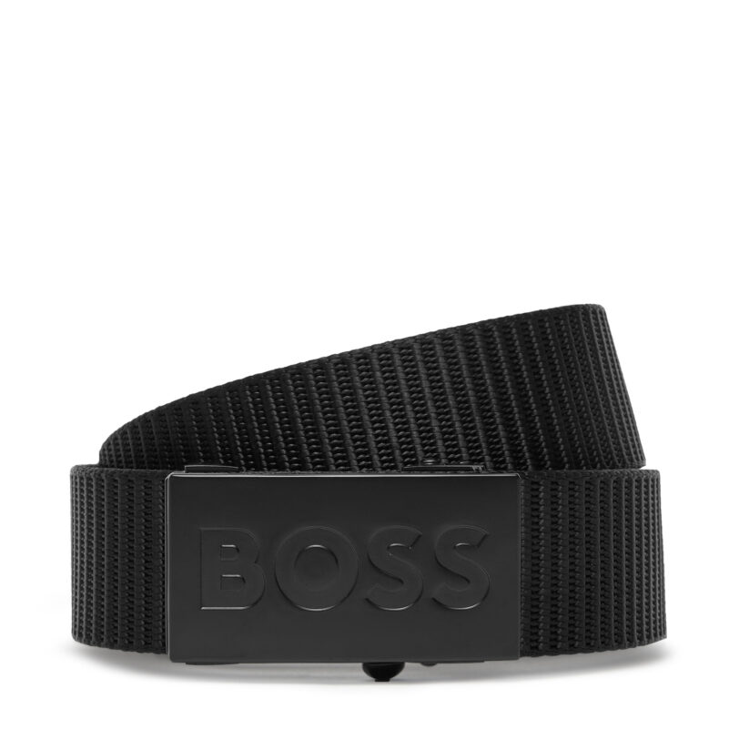 Мъжки колан BOSS Bosper-Tape 50548405 10243408 01 Черен цвят на ниска цена