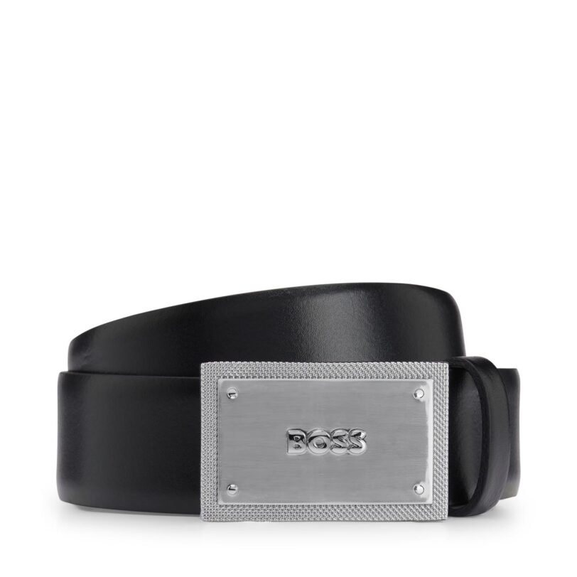 Мъжки колан Boss 50496735 Черен цвят на ниска цена