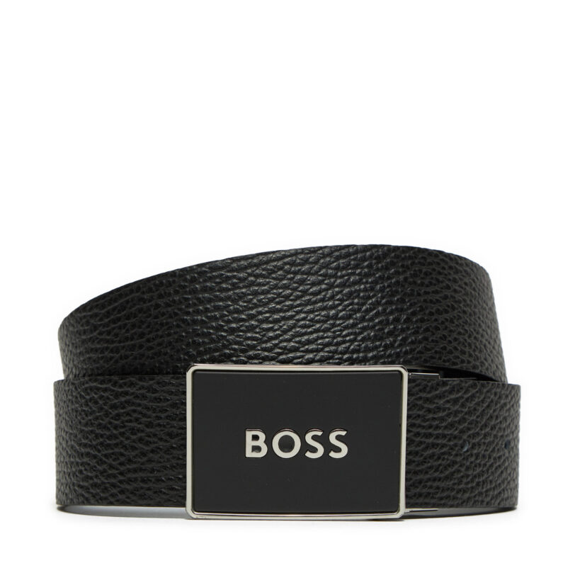 Мъжки колан Boss Icon 50529690 Черен цвят на ниска цена