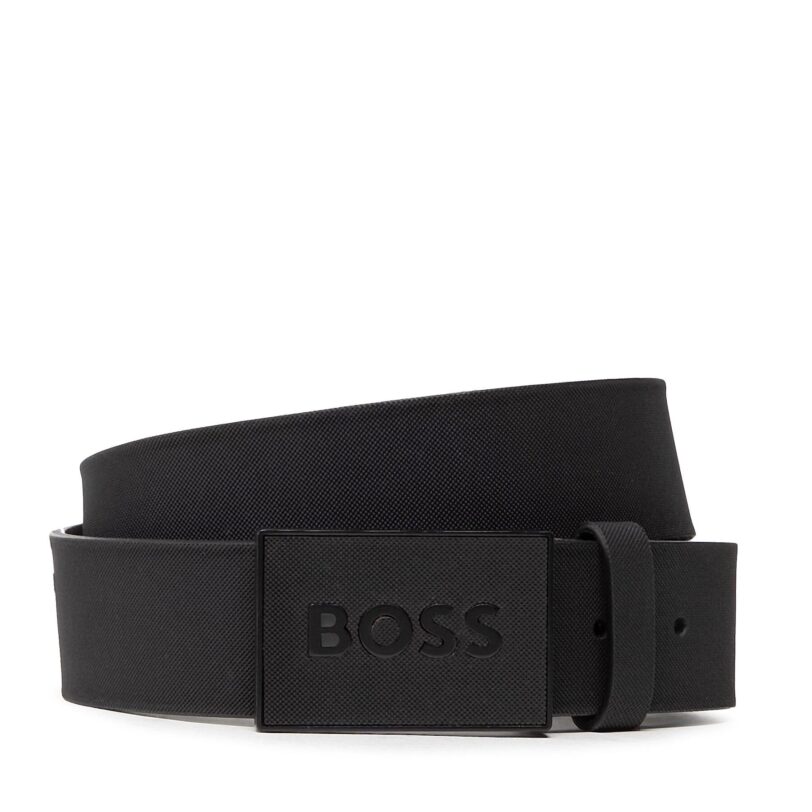 Мъжки колан Boss Icon-S1 50471333 Черен цвят на ниска цена