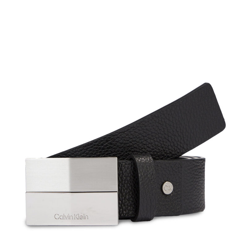 Мъжки колан Calvin Klein Adj 2 Finish Plaque Pb K50K510935 Черен цвят на ниска цена