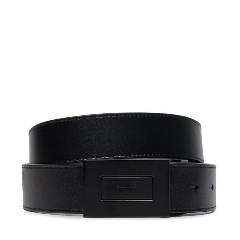 Мъжки колан Calvin Klein Adj/Rev Formal Plaque 35Mm K50K511561 Черен цвят на ниска цена