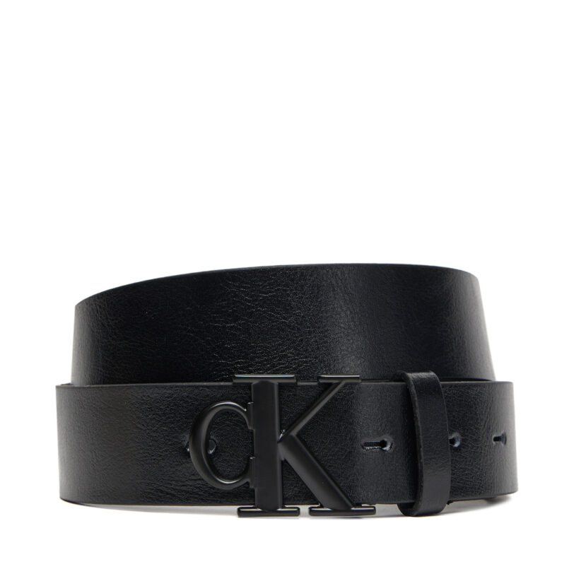 Мъжки колан Calvin Klein Ck Buckle Tumbled 35Mm LV04D7016G Черен цвят на ниска цена