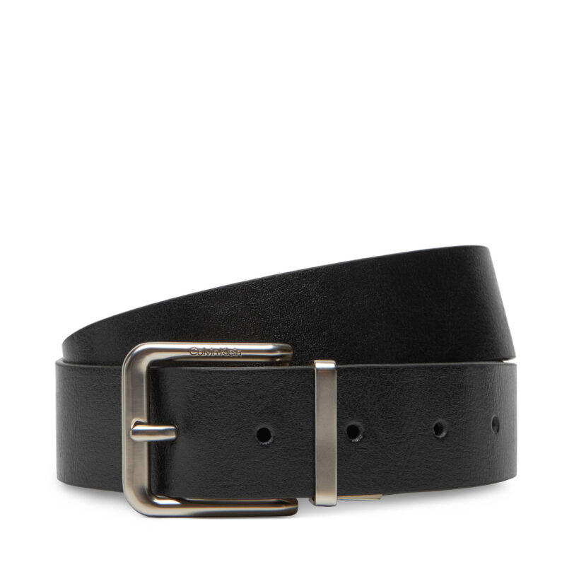 Мъжки колан Calvin Klein Jeans Casual Pin Buckle 35Mm Adj/Rev LV04G7024G Черен цвят на ниска цена