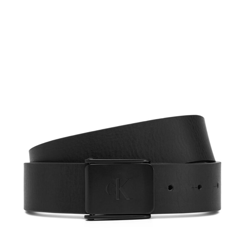 Мъжки колан Calvin Klein Jeans Clamp Casual Plaque Buckle 3.8Mm LV04G7000G Черен цвят на ниска цена