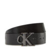 Мъжки колан Calvin Klein Jeans Monogram Plaque Buckle 35Mm Adj/Rev LV04G7033G Черен цвят на ниска цена