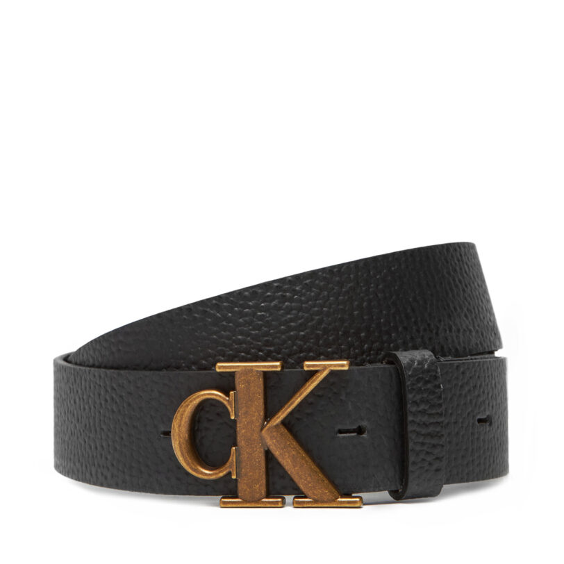 Мъжки колан Calvin Klein Monogram Buckle Fixed Belt 35Mm LV04G7025G Черен цвят на ниска цена
