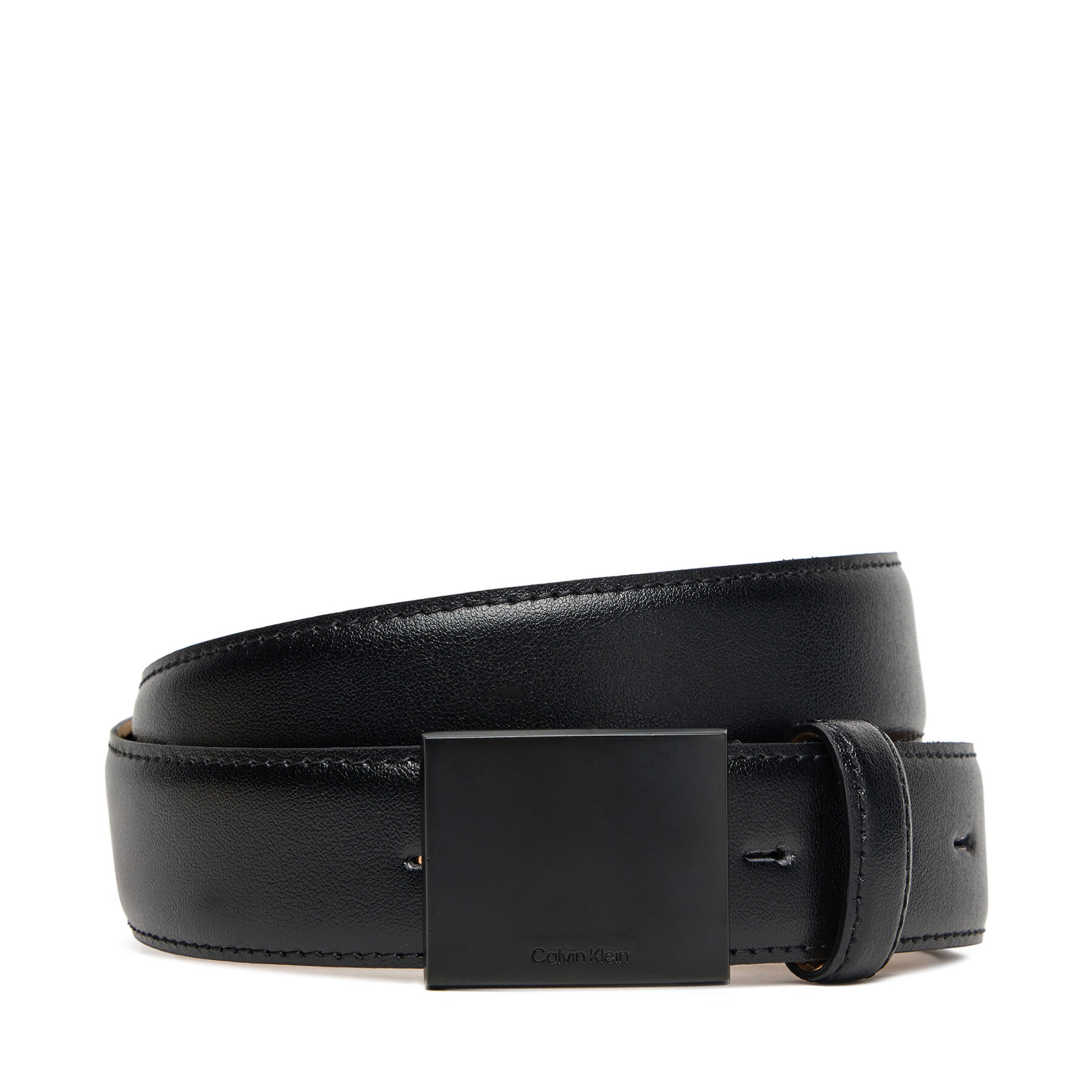Мъжки колан Calvin Klein Titlecase Plaque Buckle 32Mm LV04D7030G Черен цвят на ниска цена