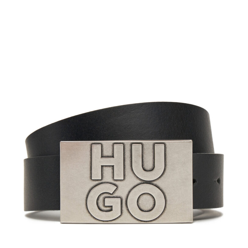 Мъжки колан HUGO 50537037 Черен цвят на ниска цена