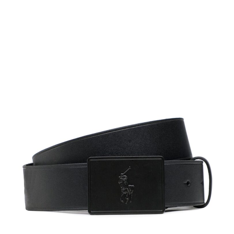 Мъжки колан Polo Ralph Lauren 36mm Pp Plaque Belt 405691693005 Черен цвят на ниска цена