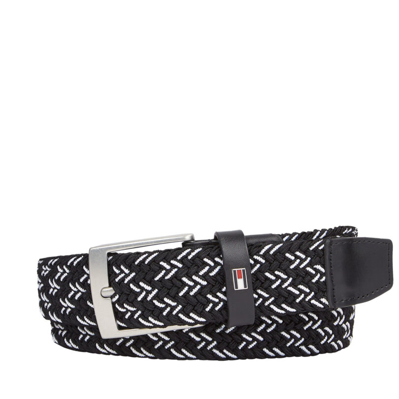 Мъжки колан Tommy Hilfiger Adan 3.5 Elastic AM0AM12051 Черен цвят на ниска цена
