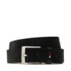 Мъжки колан Tommy Hilfiger Adan 3.5 Embossed AM0AM11229 Черен цвят на ниска цена