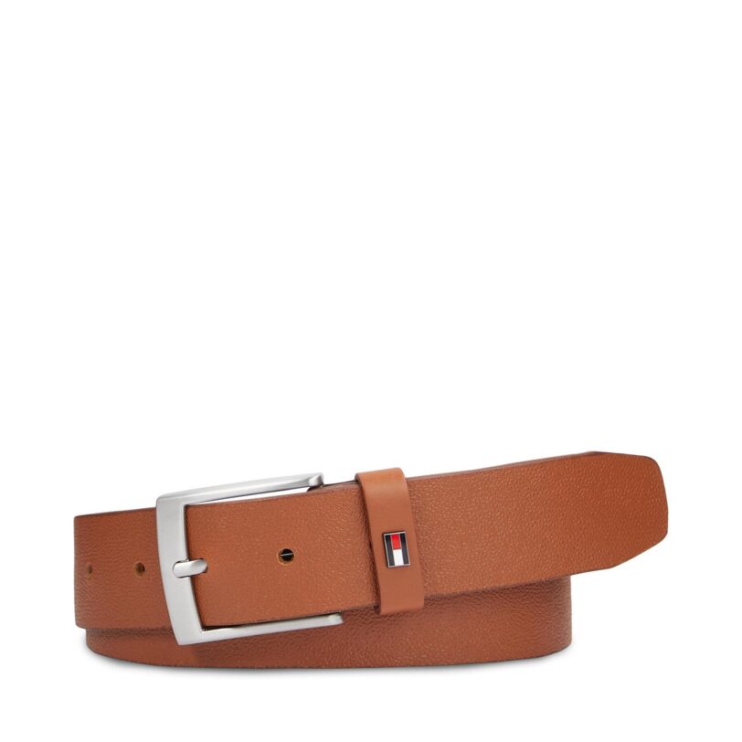 Мъжки колан Tommy Hilfiger Adan 3.5 Seasonal Texture AM0AM12165 Кафяв цвят на ниска цена