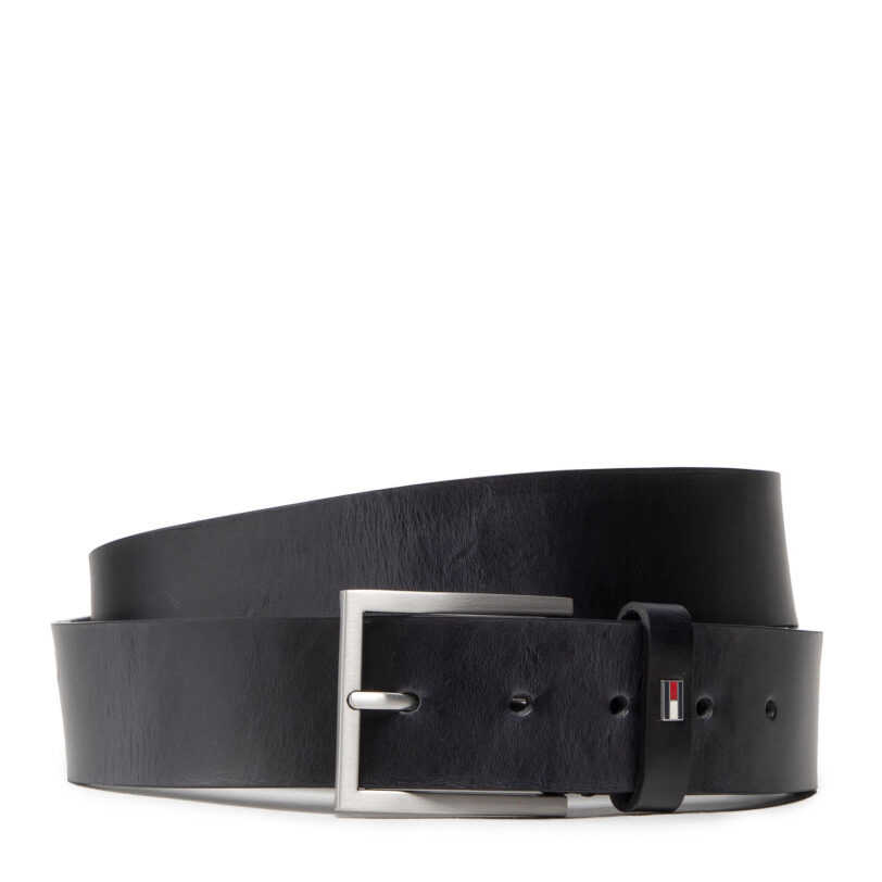 Мъжки колан Tommy Hilfiger Hampton 4.0 AM0AM08361 Черен цвят на ниска цена