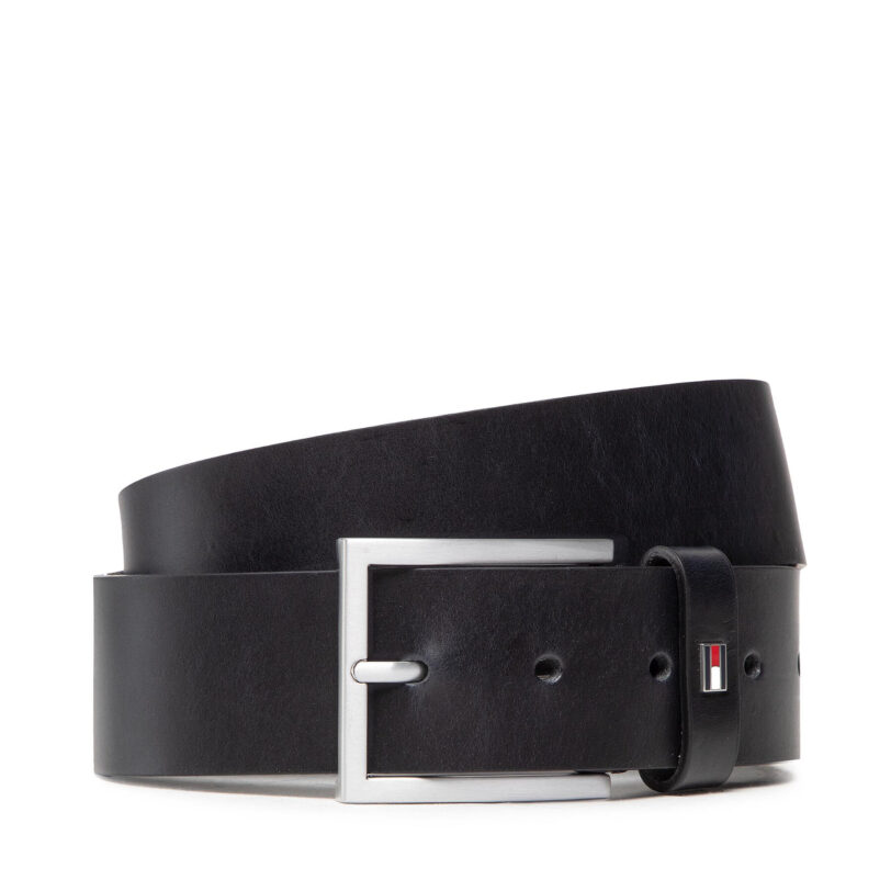 Мъжки колан Tommy Hilfiger Hampton 4.0 AM0AM08361 Черен цвят на ниска цена