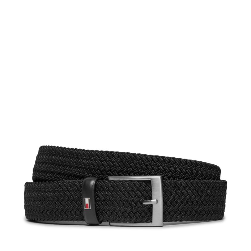 Мъжки колан Tommy Hilfiger New Adan Belt 3.5Cm AM0AM02801 Черен цвят на ниска цена