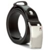Мъжки колан Tommy Hilfiger Th Plaque Belt 3.5 Adj AM0AM01995 Черен цвят на ниска цена