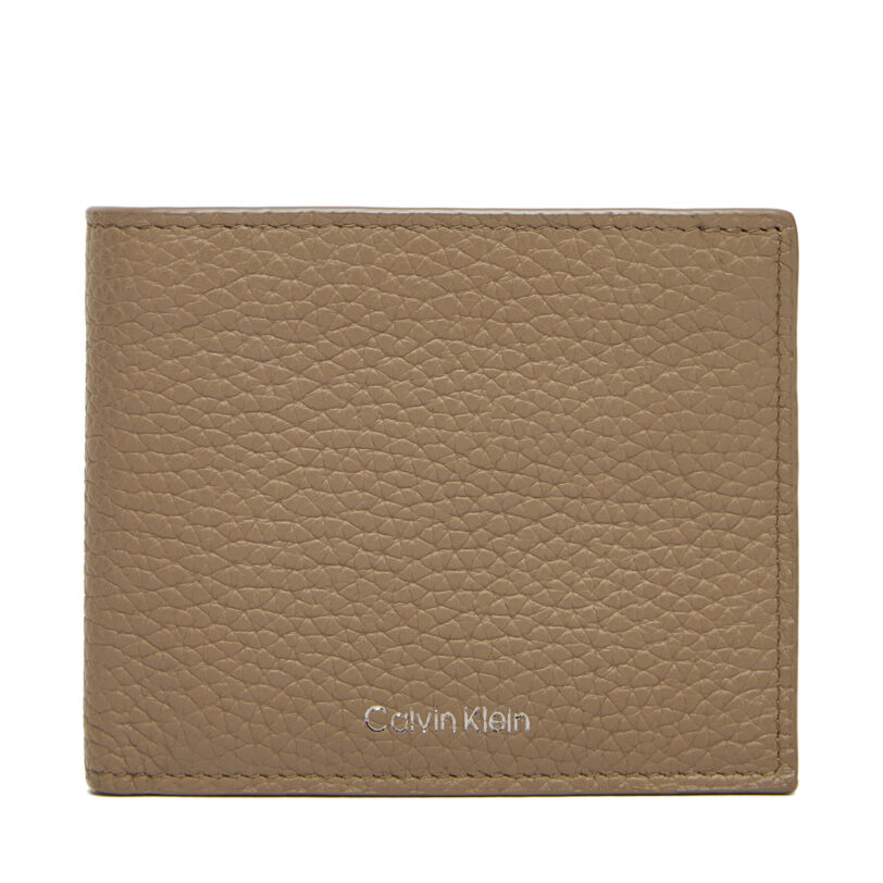 Мъжки портфейл Calvin Klein Ck Leather Billfold W Zip Coin LV04D1028G Бежов цвят на ниска цена